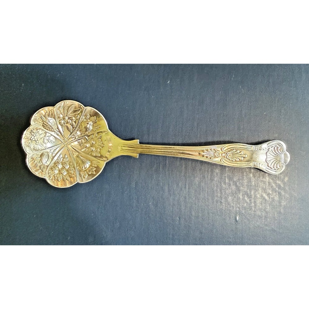 sheffield england silverplated berry ladle shell pattern